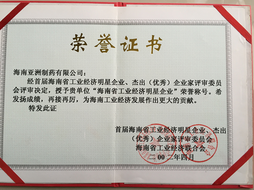 02年海南省工业经济明星企业