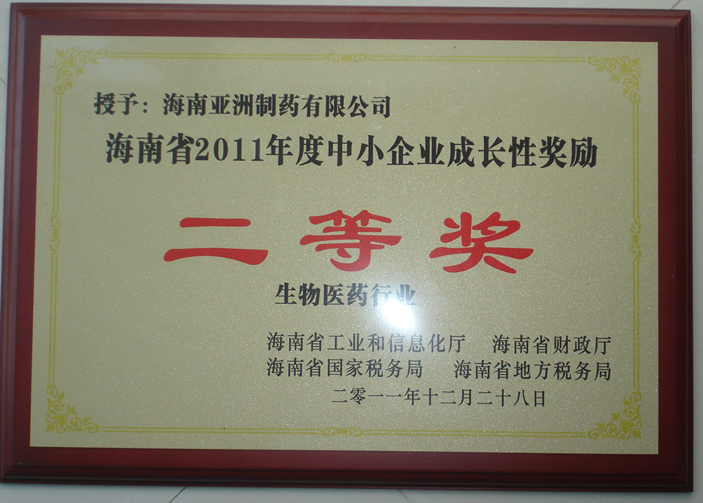 11年成长性企业二等奖