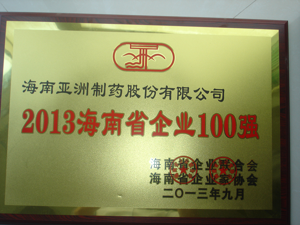 021-1-2013年海南省企业百强